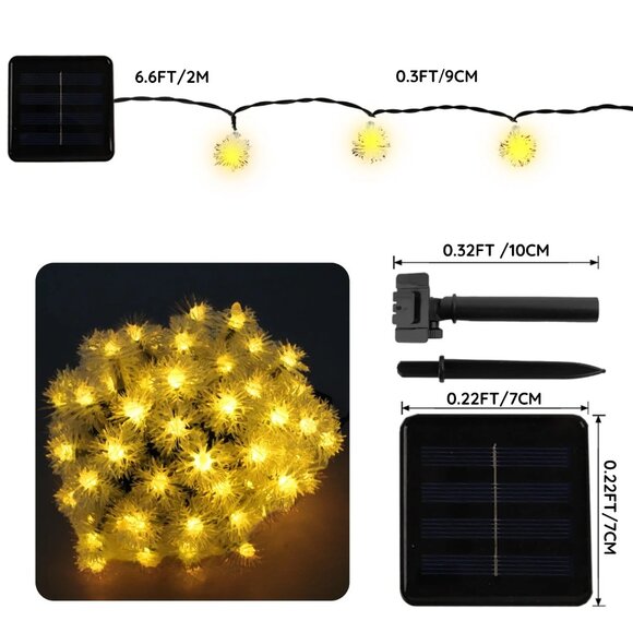 50 LED Solar String Lights, 20 Ft Outdoor Solar Lights, 8 Modes, Waterproof - Picture 4 of 5